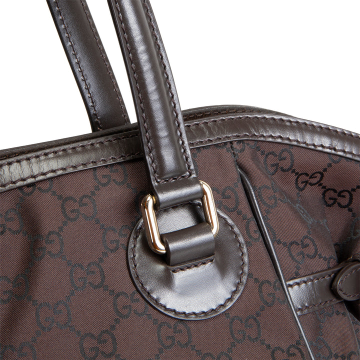 GUCCI GG Nylon Full Moon Tote - Brown