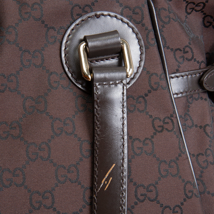 GUCCI GG Nylon Full Moon Tote - Brown
