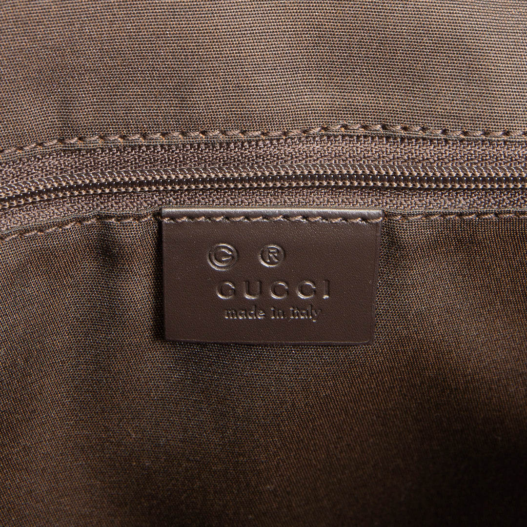 GUCCI GG Nylon Full Moon Tote - Brown