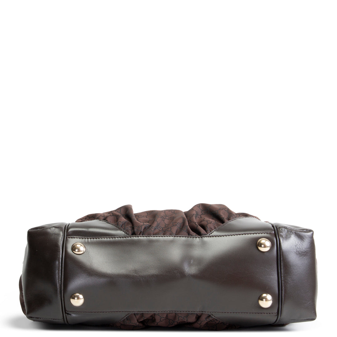 GUCCI GG Nylon Full Moon Tote - Brown