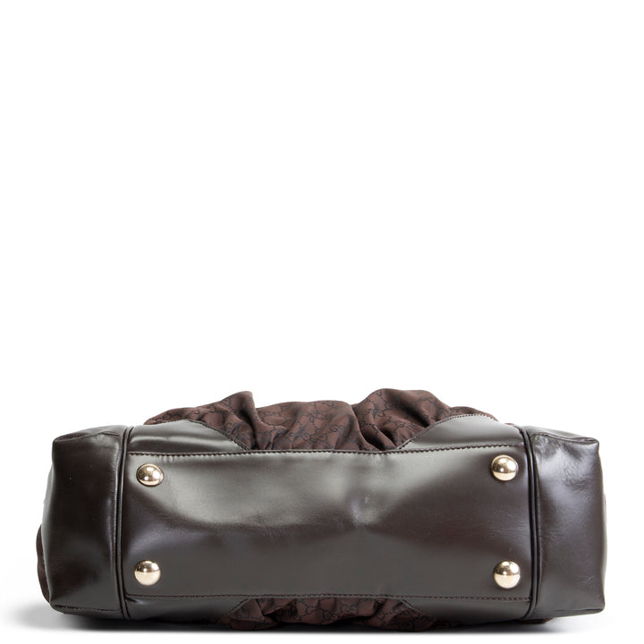 GUCCI GG Nylon Full Moon Tote - Brown