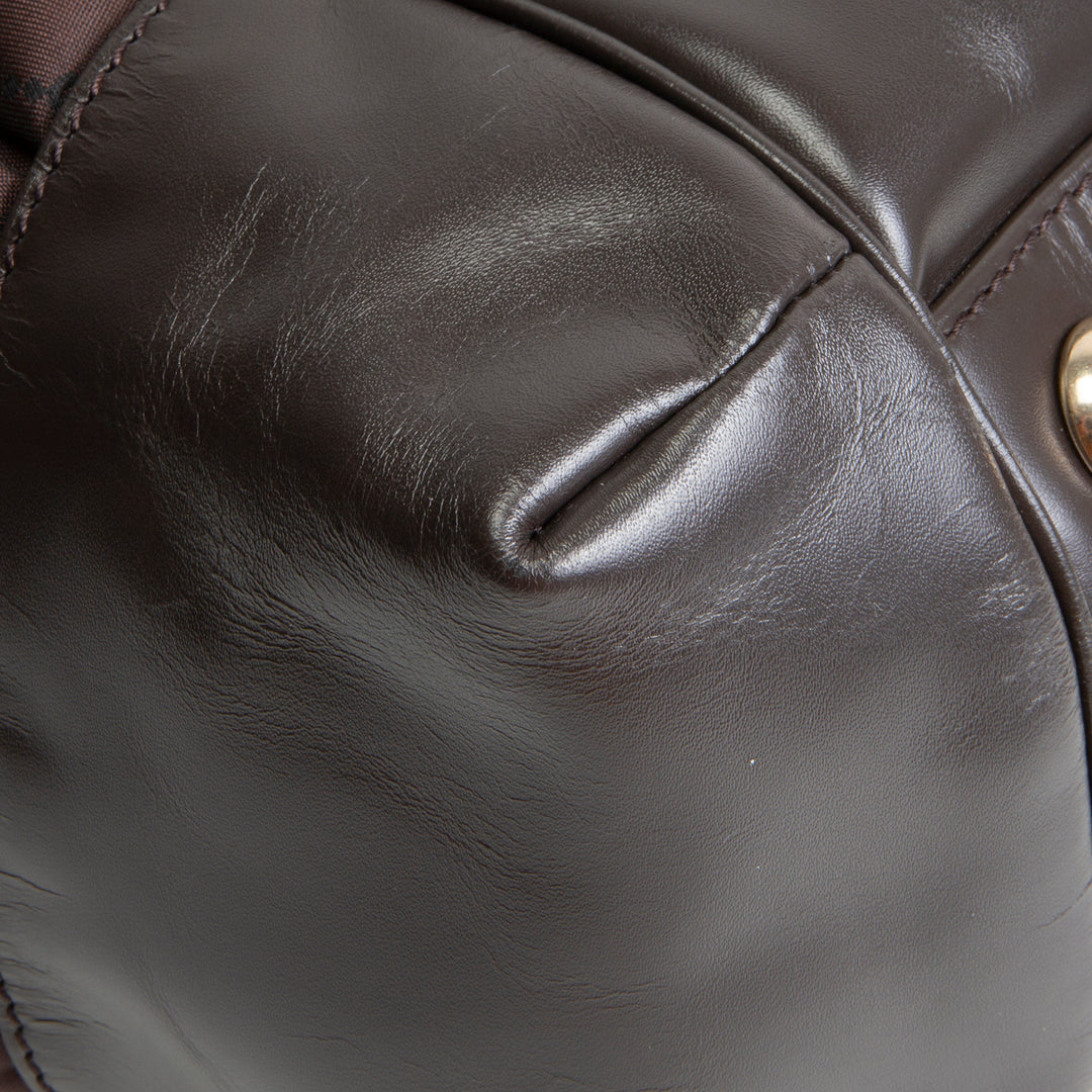 GUCCI GG Nylon Full Moon Tote - Brown