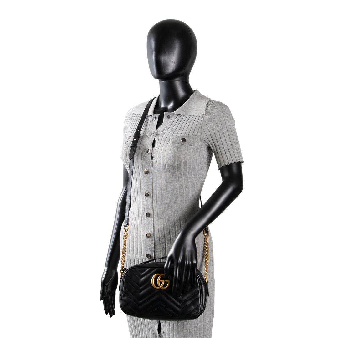 GUCCI GG Marmont Small Camera Bag - Black