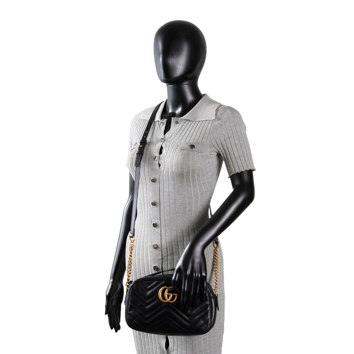 GUCCI GG Marmont Small Camera Bag - Black