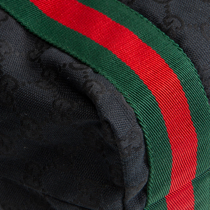 GUCCI GG Canvas Web Handle Tote - Black