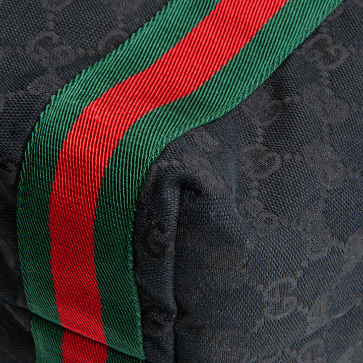GUCCI GG Canvas Web Handle Tote - Black
