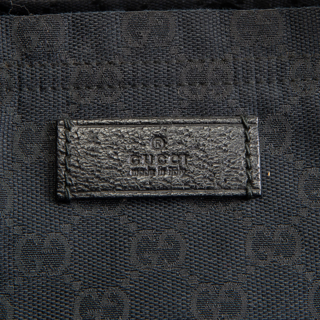GUCCI GG Canvas Web Handle Tote - Black