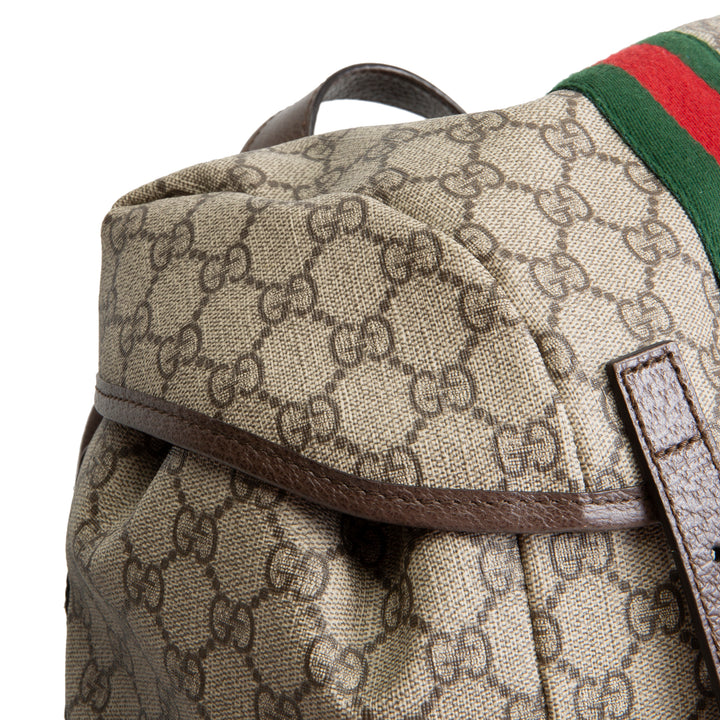 GUCCI GG Supreme Medium Ophidia Backpack - Beige & Ebony
