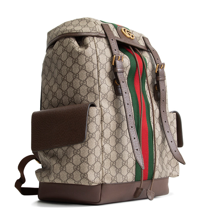 GUCCI GG Supreme Medium Ophidia Backpack - Beige & Ebony