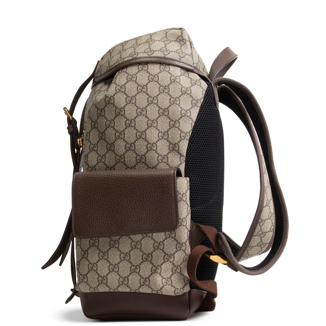 GUCCI GG Supreme Medium Ophidia Backpack - Beige & Ebony