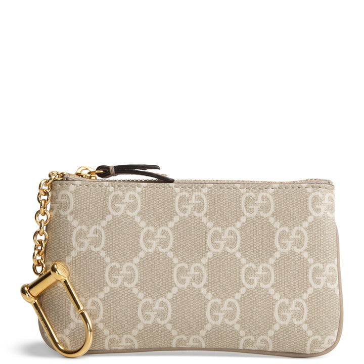 GUCCI GG Supreme Key Pouch - Cream