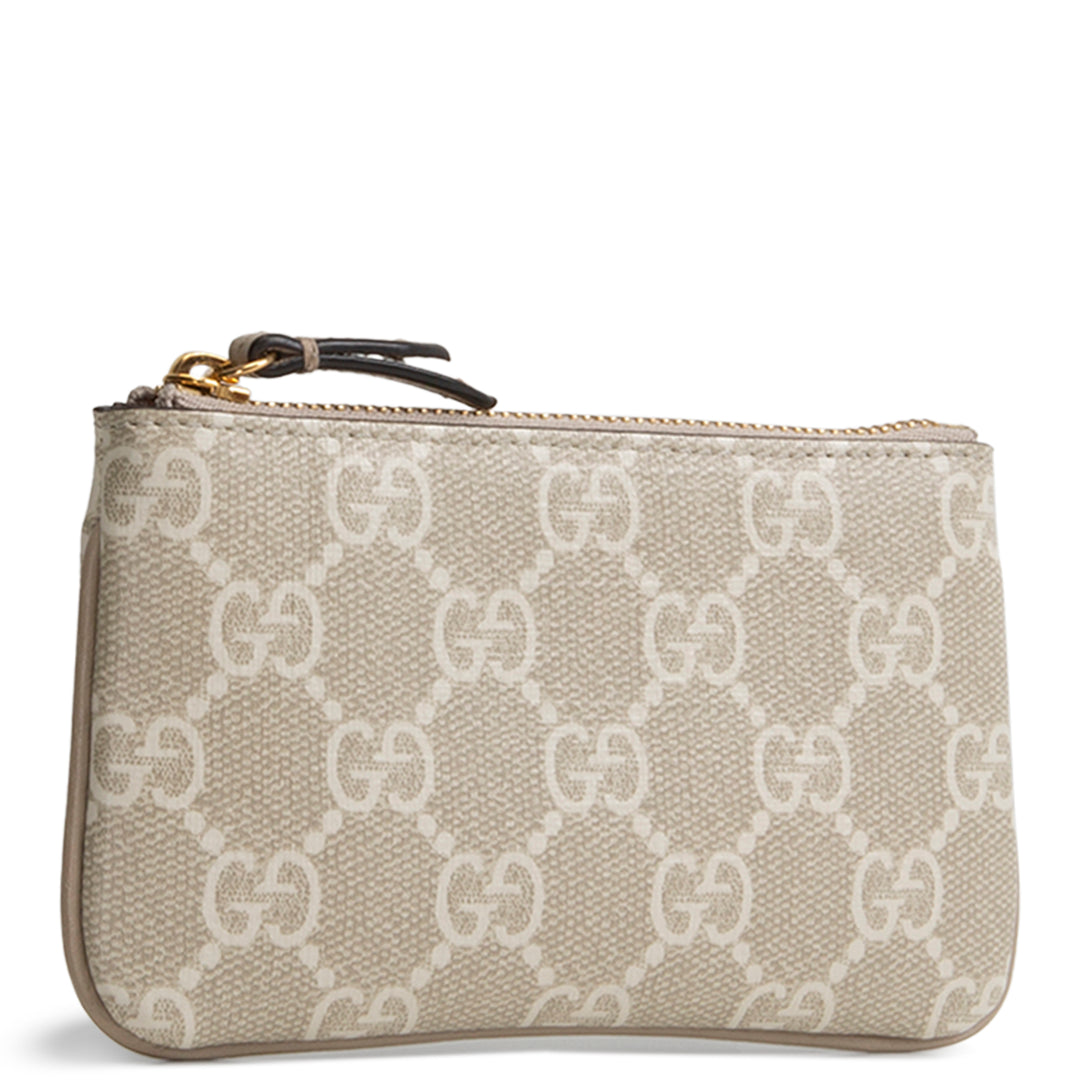 GUCCI GG Supreme Key Pouch - Cream