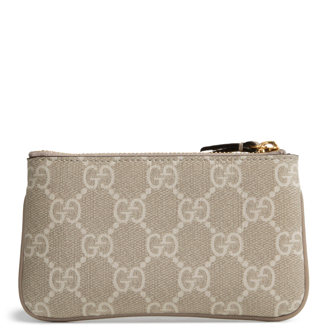 GUCCI GG Supreme Key Pouch - Cream