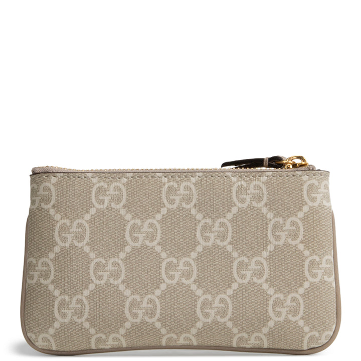 GUCCI GG Supreme Key Pouch - Cream