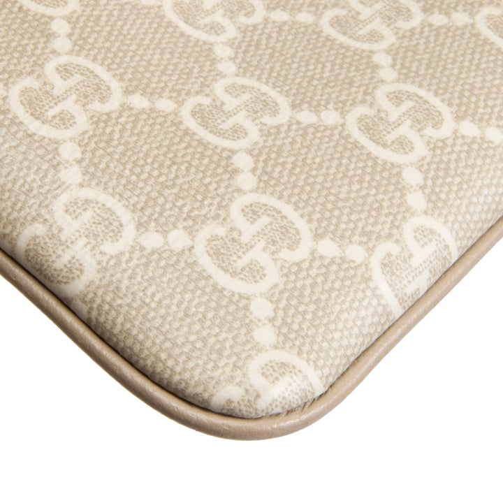 GUCCI GG Supreme Key Pouch - Cream