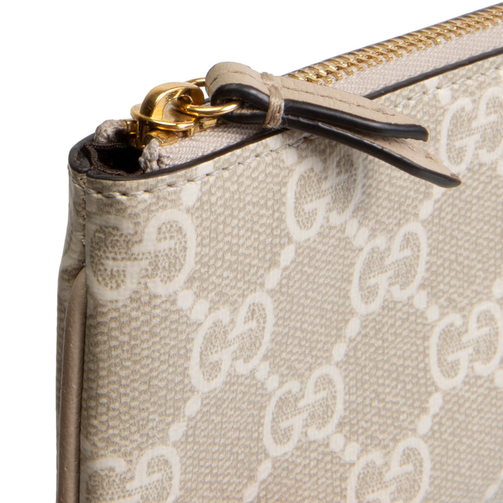 GUCCI GG Supreme Key Pouch - Cream