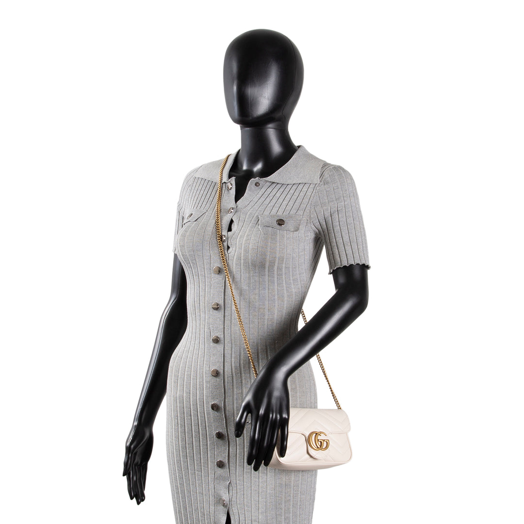 GUCCI Super Mini GG Marmont - White