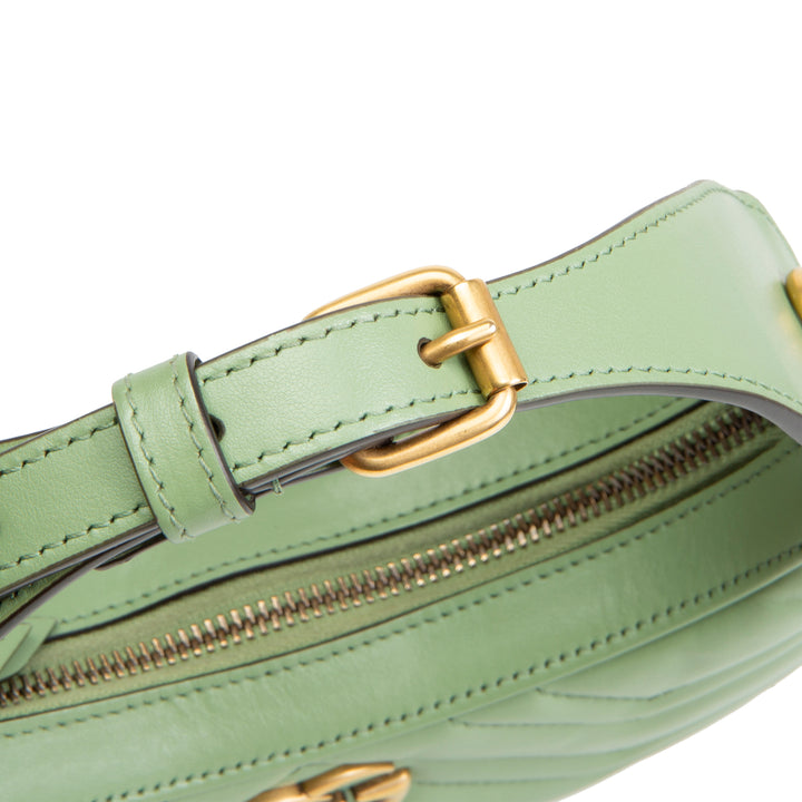 GUCCI GG Marmont Mini Half Moon Hobo - Green