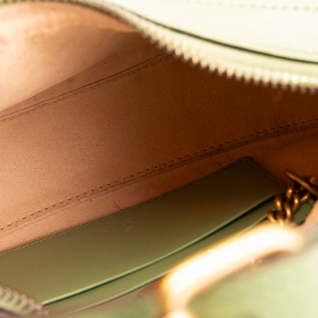 GUCCI GG Marmont Mini Half Moon Hobo - Green