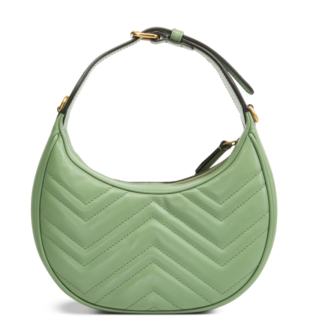 GUCCI GG Marmont Mini Half Moon Hobo - Green