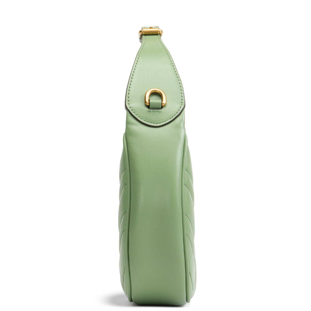 GUCCI GG Marmont Mini Half Moon Hobo - Green
