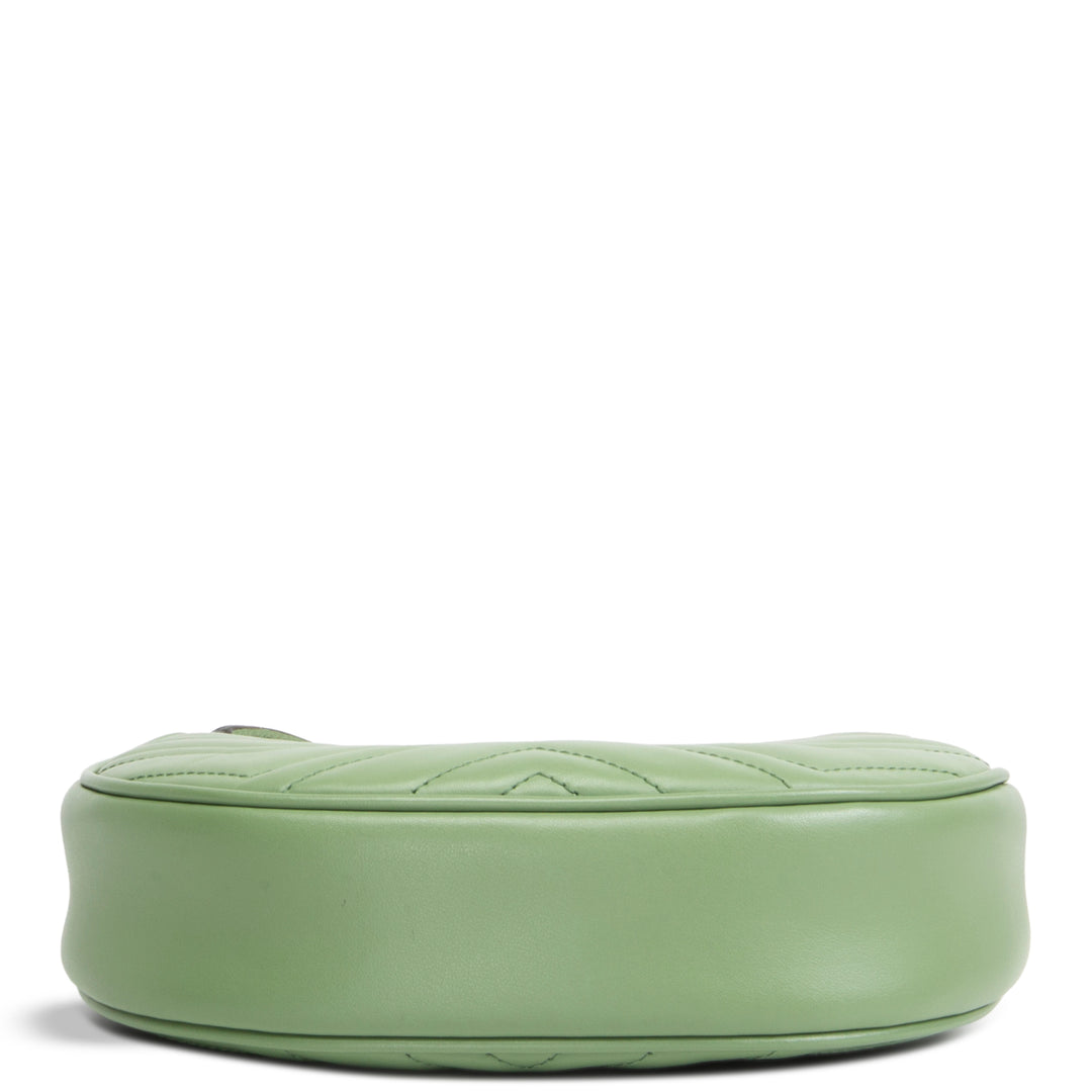 GUCCI GG Marmont Mini Half Moon Hobo - Green