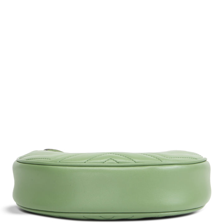 GUCCI GG Marmont Mini Half Moon Hobo - Green