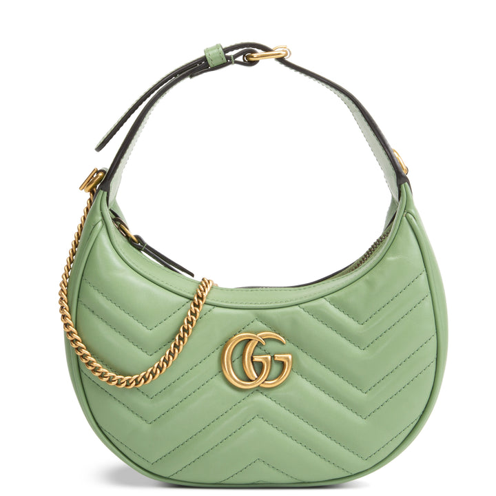 GUCCI GG Marmont Mini Half Moon Hobo - Green