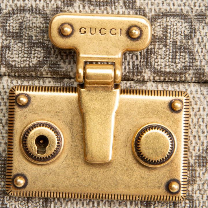 GUCCI GG Supreme Ophidia Trunk Messenger Bag - Beige & Ebony
