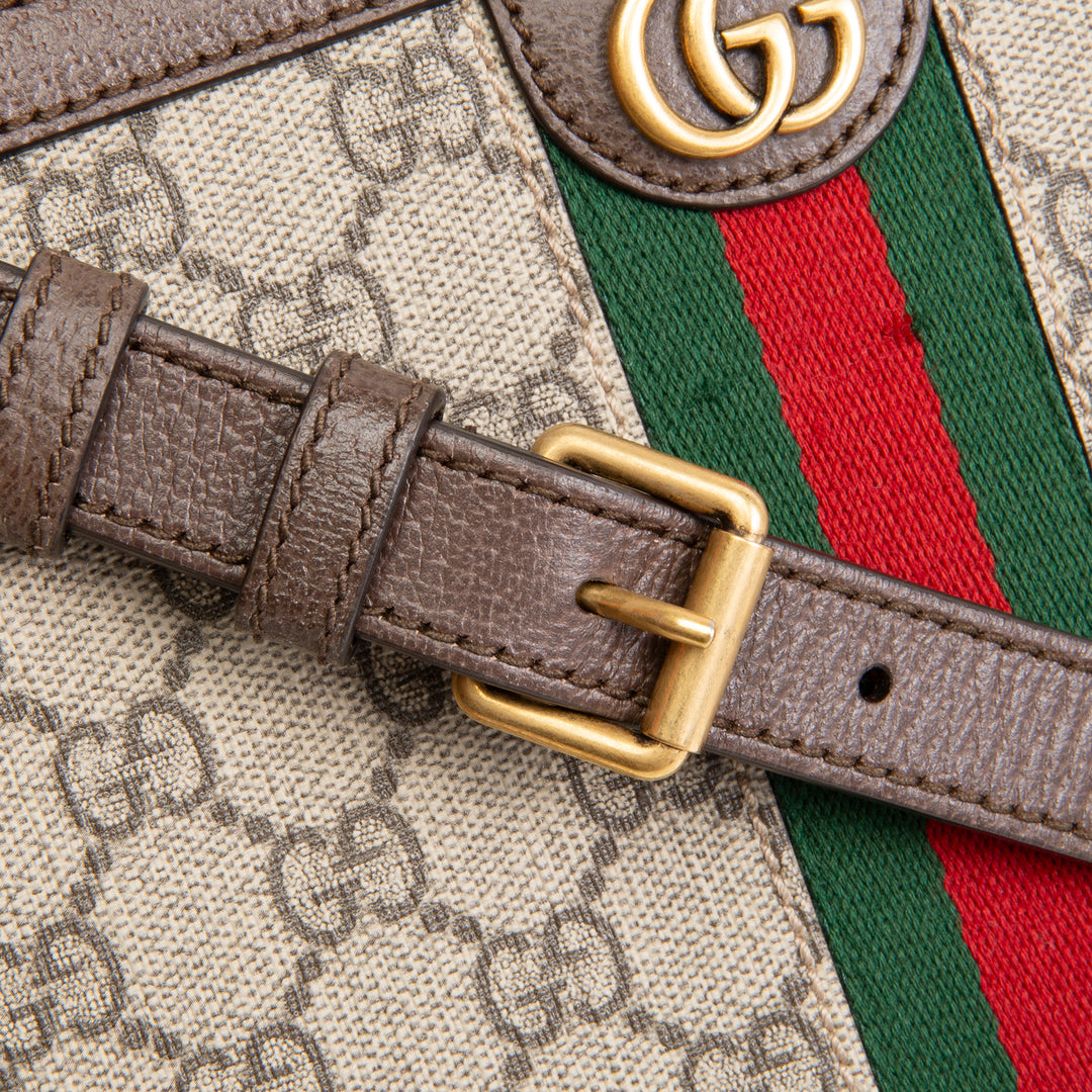 GUCCI GG Supreme Ophidia Trunk Messenger Bag - Beige & Ebony