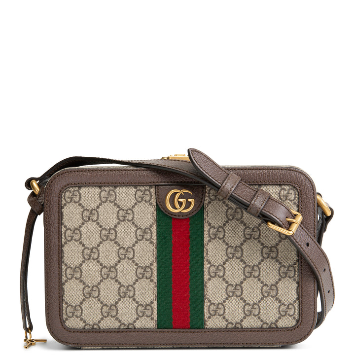 GUCCI GG Supreme Ophidia Trunk Messenger Bag - Beige & Ebony