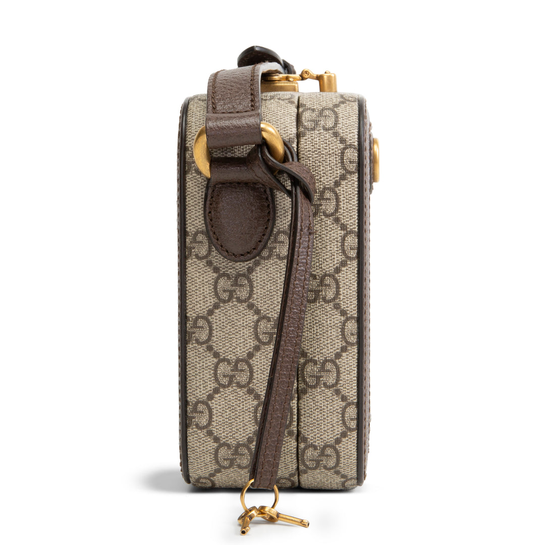 GUCCI GG Supreme Ophidia Trunk Messenger Bag - Beige & Ebony