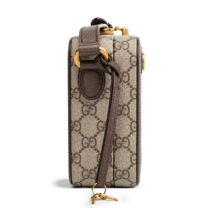 GUCCI GG Supreme Ophidia Trunk Messenger Bag - Beige & Ebony