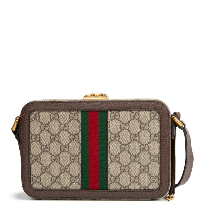 GUCCI GG Supreme Ophidia Trunk Messenger Bag - Beige & Ebony