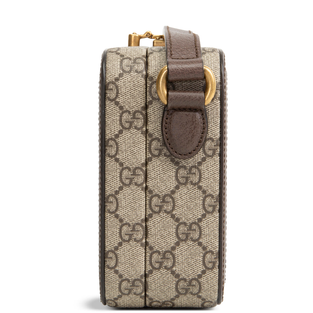 GUCCI GG Supreme Ophidia Trunk Messenger Bag - Beige & Ebony