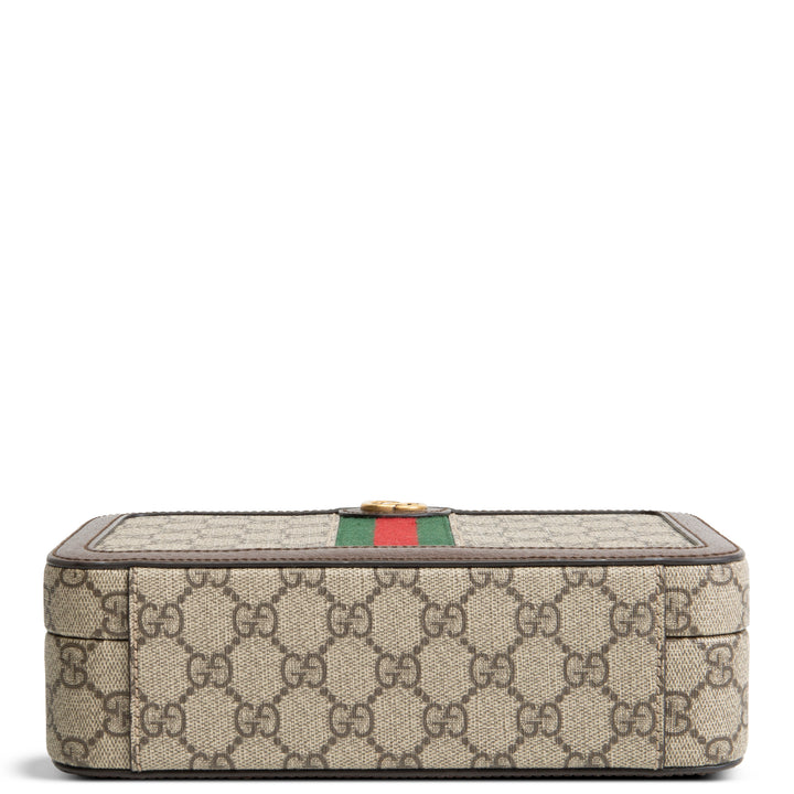 GUCCI GG Supreme Ophidia Trunk Messenger Bag - Beige & Ebony