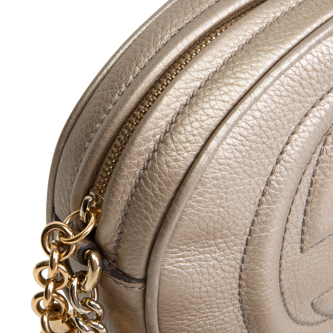 GUCCI Mini Soho Chain Bag - Light Gold