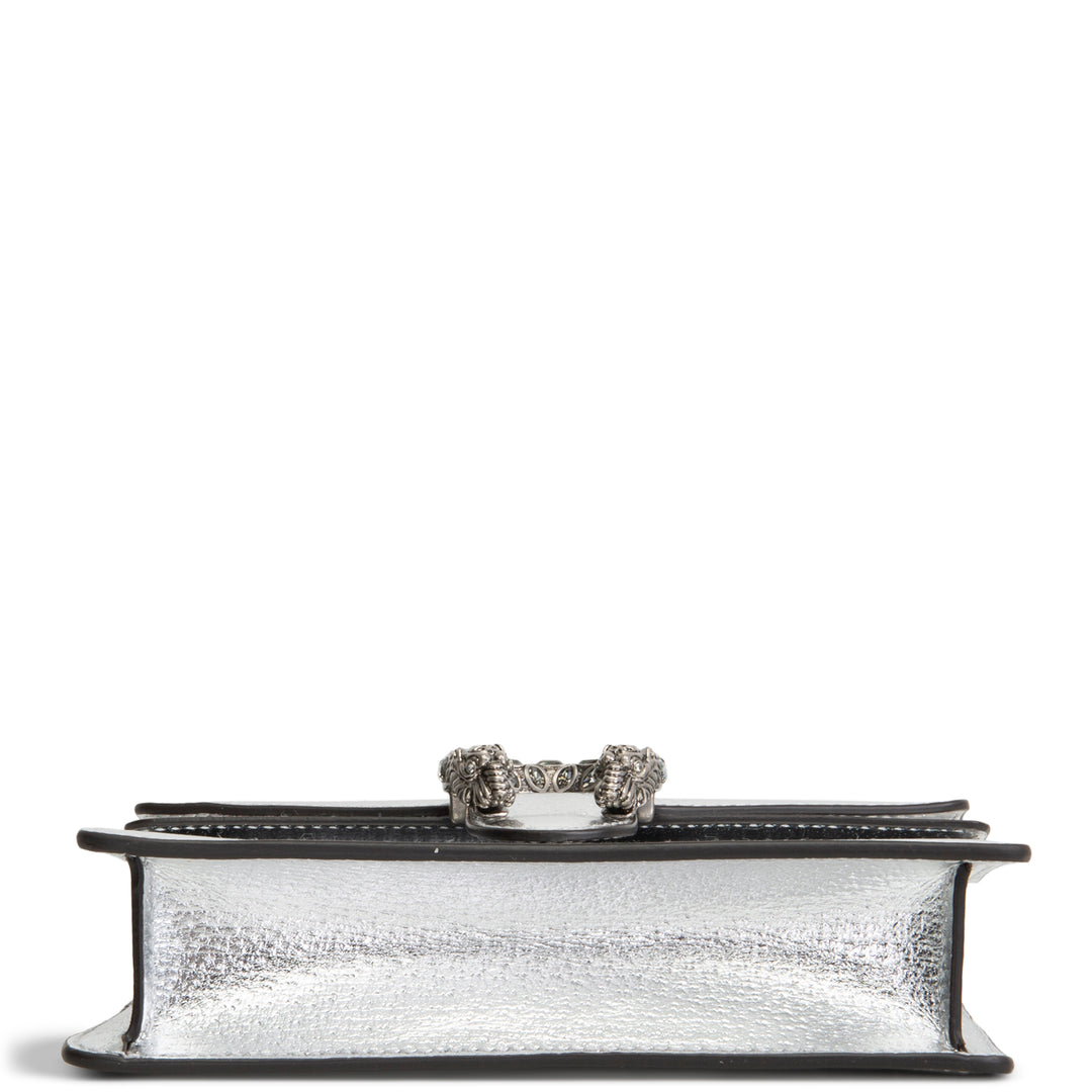 GUCCI Leather Dionysus Super Mini - Silver