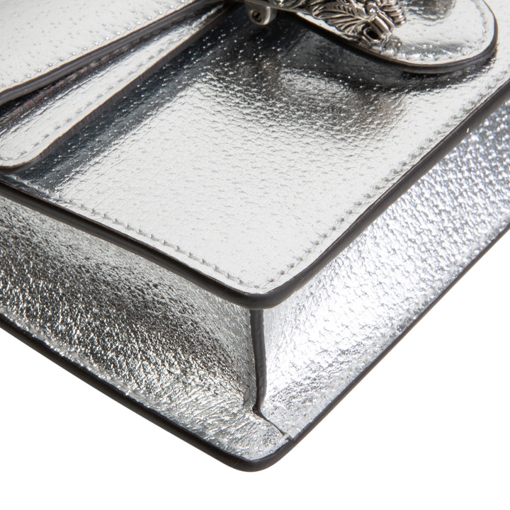 GUCCI Leather Dionysus Super Mini - Silver