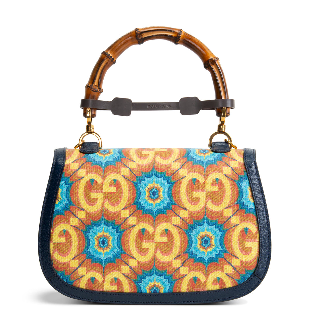 GUCCI Bamboo 1947 Jumbo GG Kaleidoscope Shoulder Bag - Teal