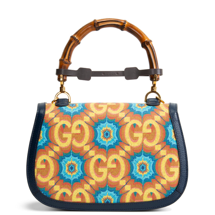 GUCCI Bamboo 1947 Jumbo GG Kaleidoscope Shoulder Bag - Teal