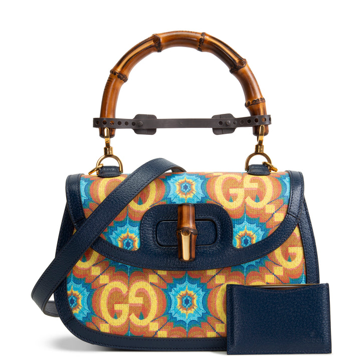 GUCCI Bamboo 1947 Jumbo GG Kaleidoscope Shoulder Bag - Teal