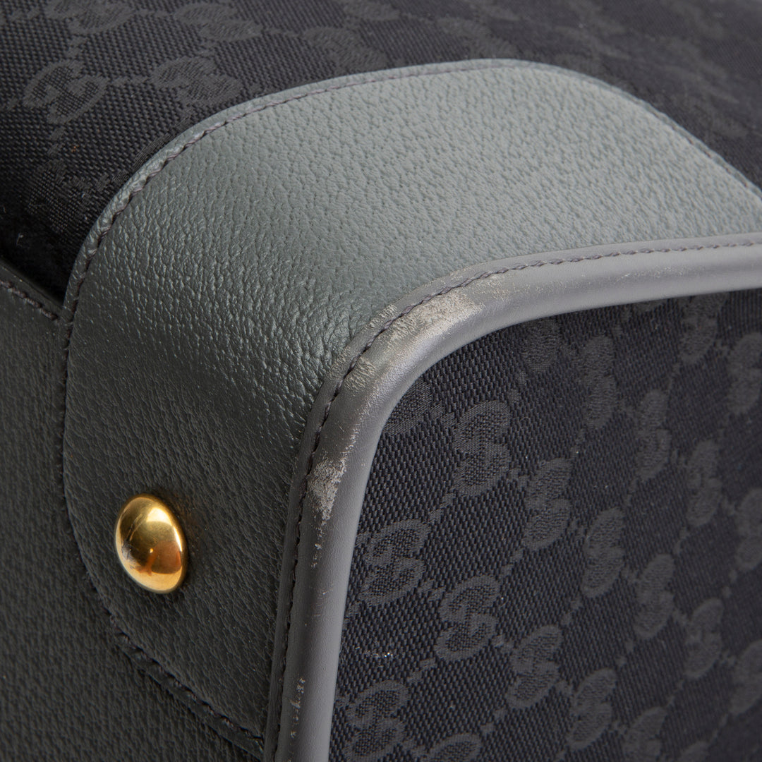 GUCCI GG Canvas XL Bauletto Duffle Bag - Black