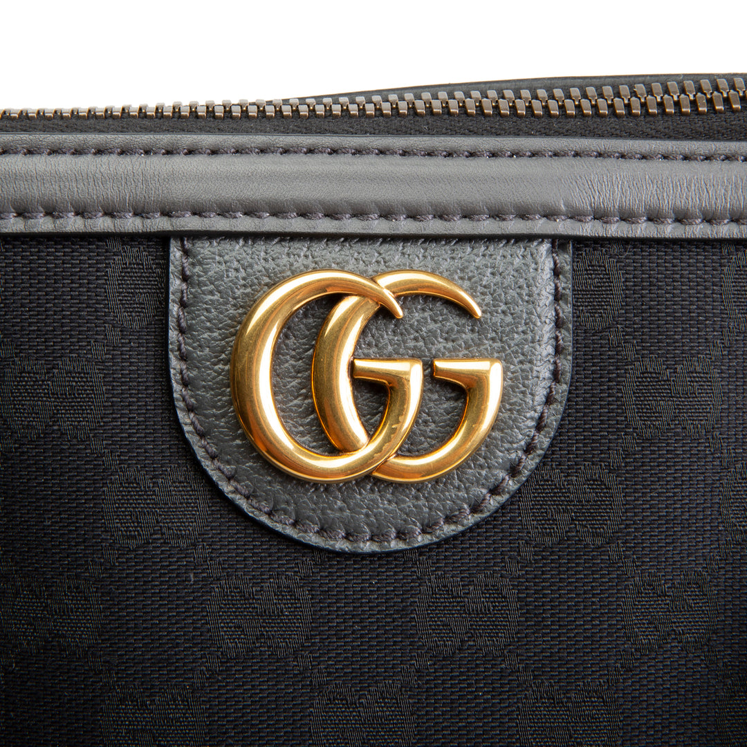 GUCCI GG Canvas XL Bauletto Duffle Bag - Black