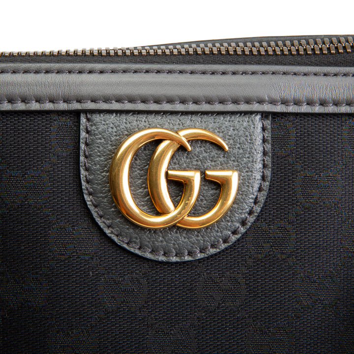 GUCCI GG Canvas XL Bauletto Duffle Bag - Black