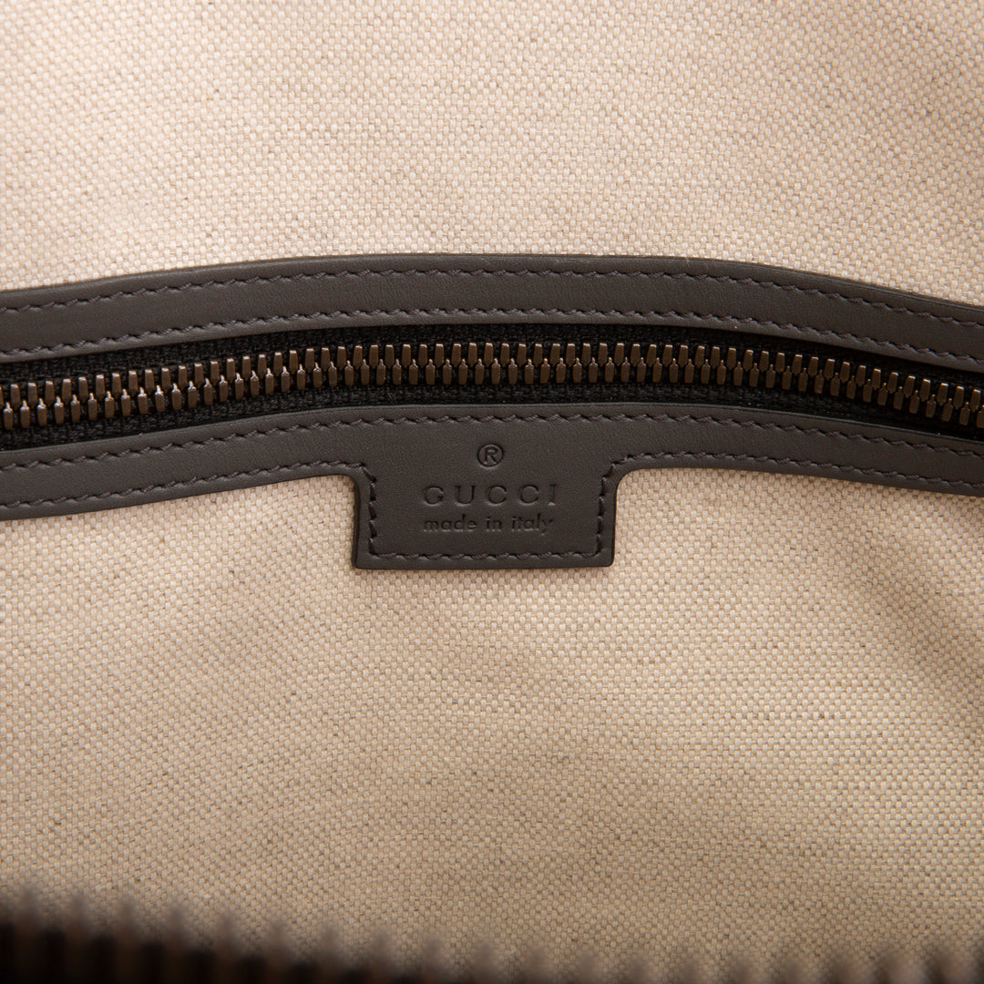GUCCI GG Canvas XL Bauletto Duffle Bag - Black