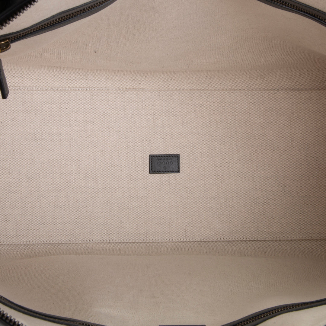GUCCI GG Canvas XL Bauletto Duffle Bag - Black