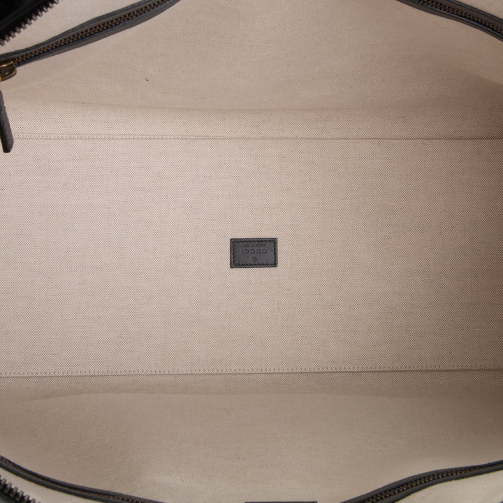 GUCCI GG Canvas XL Bauletto Duffle Bag - Black
