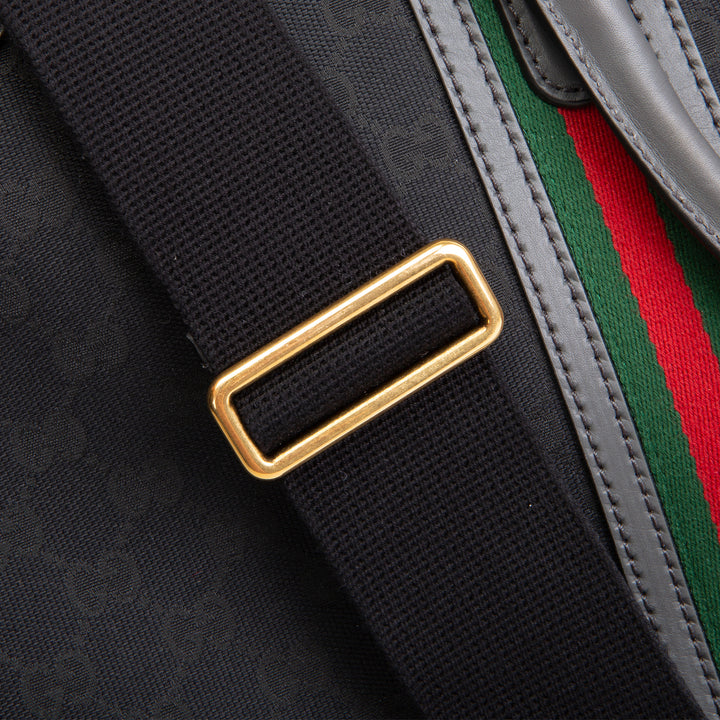 GUCCI GG Canvas XL Bauletto Duffle Bag - Black