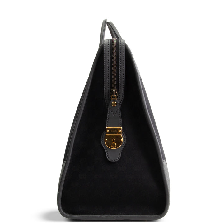 GUCCI GG Canvas XL Bauletto Duffle Bag - Black